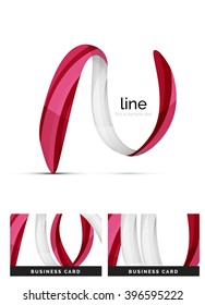 Swirl wavy ribbon, abstract concept. Vector business logo