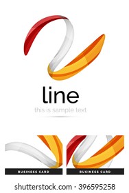 Swirl wavy ribbon, abstract concept. Vector business logo