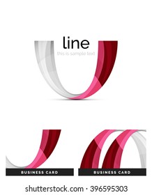 Banda ondulada giratoria, concepto abstracto. Logo del negocio de los vectores