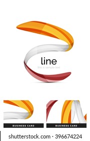 Swirl wavy ribbon, abstract concept. Vector business logo