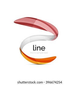 Swirl wavy ribbon, abstract concept. Vector business logo