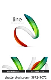 Swirl wavy ribbon, abstract concept. Vector business logo