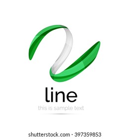 Swirl wavy ribbon, abstract concept. Vector business logo