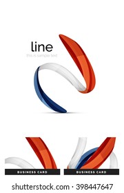 Swirl wavy ribbon, abstract concept. Vector business logo