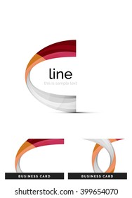 Swirl wavy ribbon, abstract concept. Vector business logo