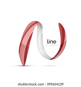 Swirl wavy ribbon, abstract concept. Vector business logo