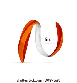 Swirl wavy ribbon, abstract concept. Vector business logo