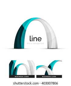 Swirl wavy ribbon, abstract concept. Vector business logo