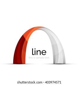 Swirl wavy ribbon, abstract concept. Vector business logo