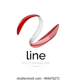 Swirl wavy ribbon, abstract concept. Vector business logo