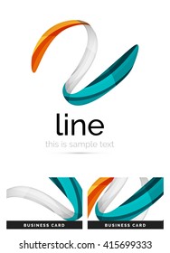 Swirl wavy ribbon, abstract concept. Vector business logo