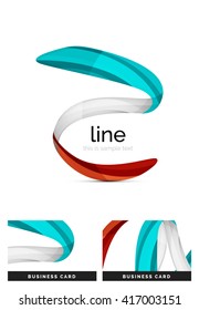 Swirl wavy ribbon, abstract concept. Vector business logo