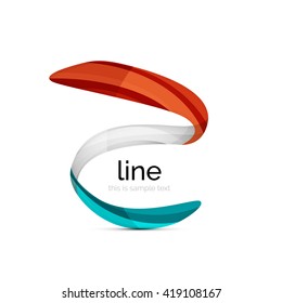Swirl wavy ribbon, abstract concept. Vector business logo