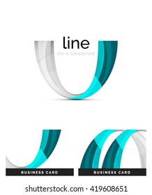 Swirl wavy ribbon, abstract concept. Vector business logo
