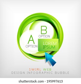 Burbuja infográfica de diseño web de Swirl - concepto plano.