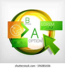 Swirl web design infographic bubble - flat concept. Can be used as web design templates, business illustrations, promotional banners, price tables