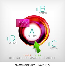 Swirl web design infographic bubble - flat concept. Can be used as web design templates, business illustrations, promotional banners, price tables