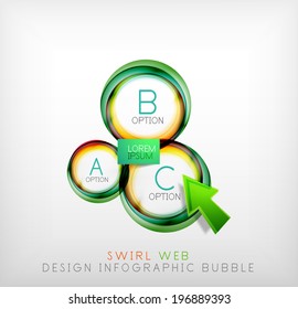 Swirl web design infographic bubble - flat concept. Can be used as web design templates, business illustrations, promotional banners, price tables