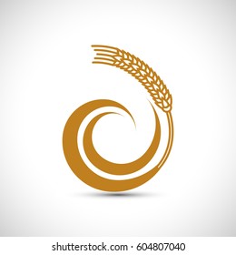 Swirl Wheat vector illustration logo food symbol