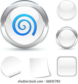 Icono blanco giratorio. Ilustración vectorial.