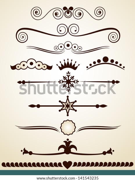 Swirled and calligraphic page or text dividers,\
available in jpg file\
also