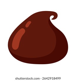 Swirled chocolate candy drop. Vector illustration