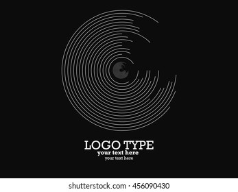 Swirled circular logo design template.
