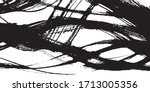Swirled and curled stripes and brush strokes texture. Marble or acrylic atrwork imitation. Cool and swirly background. Abstract vector illustration. Black isolated on white. EPS10 