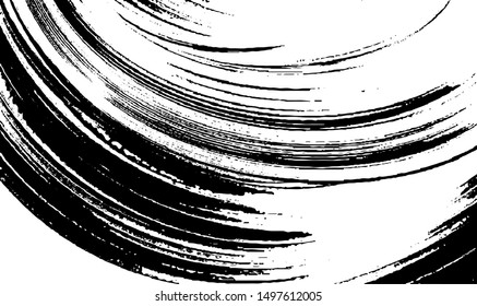 Swirled and curled stripes and brush strokes texture. Marble or acrylic atrwork imitation. Cool and swirly background. Abstract vector illustration. Black isolated on white. EPS10 