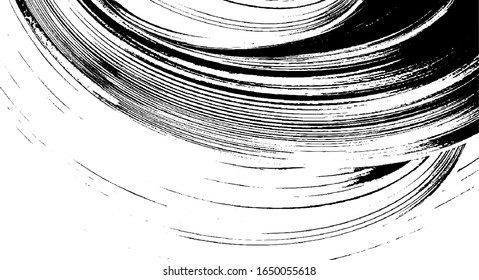 Swirled and curled stripes and brush strokes texture. Marble or acrylic artwork imitation. Cool and swirly background. Abstract vector illustration. Black isolated on white. EPS10 