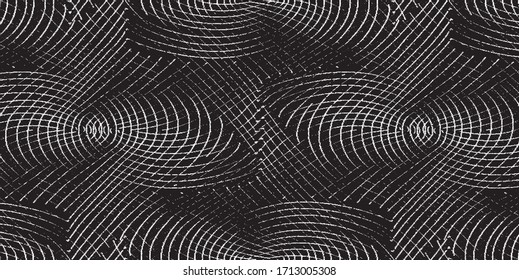 Swirled and curled stripes and brush strokes texture. Marble or acrylic atrwork imitation. Cool and swirly background. Abstract vector illustration. Black isolated on white. EPS10 