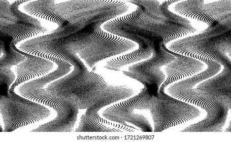 Swirled and curled stripes and brush strokes texture. Marble or acrylic atrwork imitation. Cool and swirly background. Abstract vector illustration. Black isolated on white. EPS10 