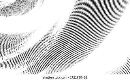 Swirled and curled stripes and brush strokes texture. Marble or acrylic atrwork imitation. Cool and swirly background. Abstract vector illustration. Black isolated on white. EPS10 