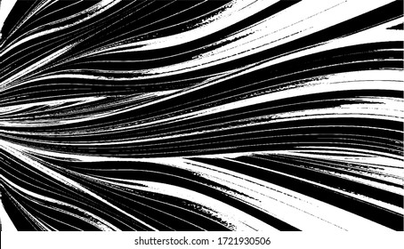 Swirled and curled stripes and brush strokes texture. Marble or acrylic atrwork imitation. Cool and swirly background. Abstract vector illustration. Black isolated on white. EPS10 