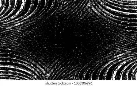 Swirled and curled stripes and brush strokes texture. Marble or acrylic atrwork imitation. Cool and swirly background. Abstract vector illustration. Black isolated on white. EPS10 