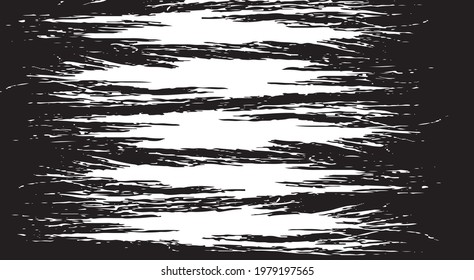Swirled and curled stripes and brush strokes texture. Marble or acrylic atrwork imitation. Cool and swirly background. Abstract vector illustration. Black isolated on white. EPS10 