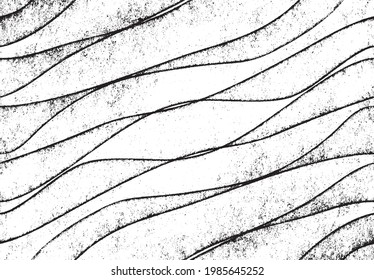 Swirled and curled stripes and brush strokes texture. Marble or acrylic atrwork imitation. Cool and swirly background. Abstract vector illustration. Black isolated on white. EPS10 