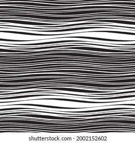 Swirled and curled stripes and brush strokes texture. Marble or acrylic atrwork imitation. Cool and swirly background. Abstract vector illustration. Black isolated on white. EPS10 