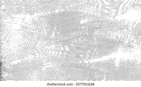 Geschwungene und gewellte Streifen und Pinselstriche. Marmor- oder Acrylatimitation. Cool und wirler Hintergrund. Abstrakte Vektorgrafik. Schwarz einzeln auf Weiß. EPS10 