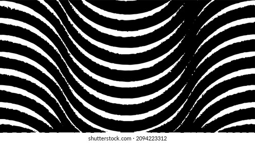 Swirled and curled stripes and brush strokes texture. Marble or acrylic atrwork imitation. Cool and swirly background. Abstract vector illustration. Black isolated on white. EPS10 