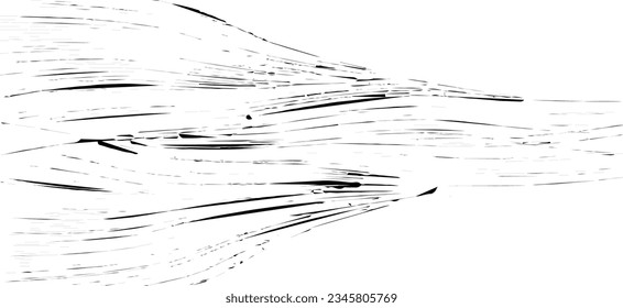 Swirled and curled stripes and brush strokes texture. Marble or acrylic atrwork imitation. Cool and swirly background. Abstract vector illustration. Black isolated on white. EPS10 