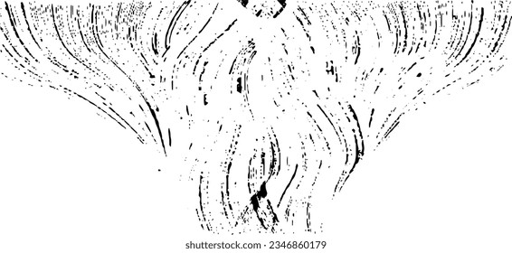 Swirled and curled stripes and brush strokes texture. Marble or acrylic atrwork imitation. Cool and swirly background. Abstract vector illustration. Black isolated on white. EPS10 