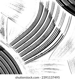 Swirled and curled stripes and brush strokes texture. Marble or acrylic atrwork imitation. Cool and swirly background. Abstract vector illustration. Black isolated on white. EPS10 