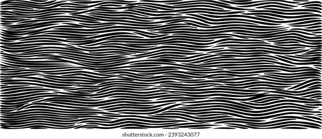 Swirled and curled stripes and brush strokes texture. Marble or acrylic atrwork imitation. Cool and swirly background. Abstract vector illustration. Black isolated on white. EPS10 