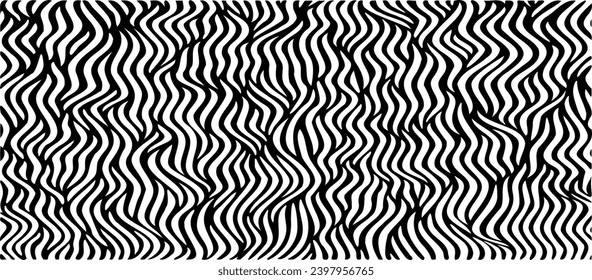 Geschwungene und gewellte Streifen und Pinselstriche. Marmor- oder Acrylatimitation. Cool und wirler Hintergrund. Abstrakte Vektorgrafik. Schwarz einzeln auf Weiß. EPS10 