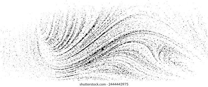 Swirled and curled stripes and brush strokes texture. Marble or acrylic atrwork imitation. Cool and swirly background. Abstract vector illustration. Black isolated on white. EPS10 