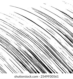 Swirled and curled stripes and brush strokes texture. Marble or acrylic atrwork imitation. Cool and swirly background. Abstract vector illustration. Black isolated on white. EPS10 