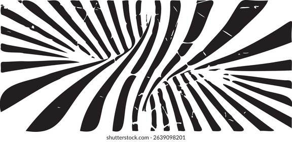 Swirled and curled stripes and brush strokes texture. Marble or acrylic artwork imitation. Cool and swirly background. Abstract vector illustration. Black isolated on white. EPS10