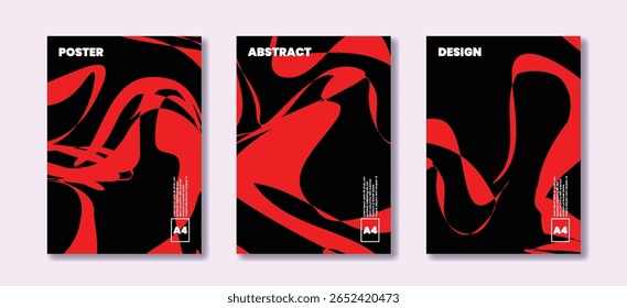 Design girado com contrastes arrojados e linhas fluidas, pode ser usado para modelos de cartaz ou campanhas digitais