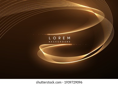 Swirled Gold lines. background with glow effect